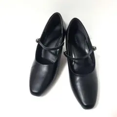 【良品】fuwarakuフワラク 2E 防水 ストラップパンプス ５cmヒール