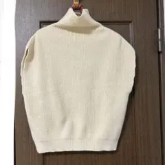 ニットベスト アイボリー レディース秋冬