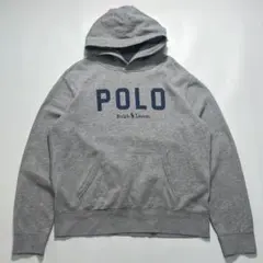 ラルフローレン プルオーバーパーカー L グレー ビッグPOLOロゴ 7789