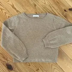 green label relaxing リブ編みバルーン袖ニット