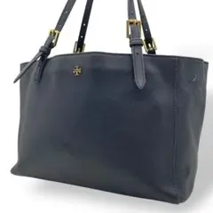 トリーバーチ ショルダーバッグ トートバッグ レザー ネイビー系 エマーソン