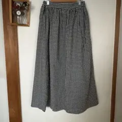 フレアロングスカート ギンガム チェック
