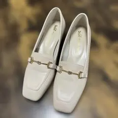 ORiental TRaffic ローファー　ベージュ・ゴールドバックル付