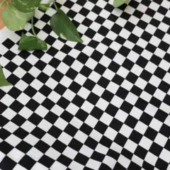 Japanesecutcloth白黒1.5cm各格子 約110cm×約200cm