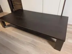 ダークブラウン木製ローテーブル