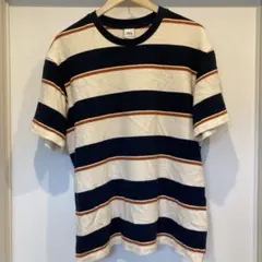 ZARA ストライプ Tシャツ Lサイズ ネイビー