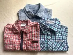 GAPデニムシャツとチェックシャツ　まとめ売り 80㎝