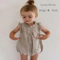 ★値下げ中★韓国子ども服　ベビー服　ロンパース　女の子　80 ノースリーブ