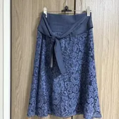 LANVIN en Bleu レースフレアスカート 36のサムネイル