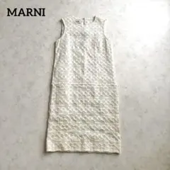 希少 FENDI 上質 シルク レース 刺繍 総柄 ノースリーブ ワンピース