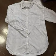 GU ストライプ 長袖シャツ Sサイズ 青 ブルー