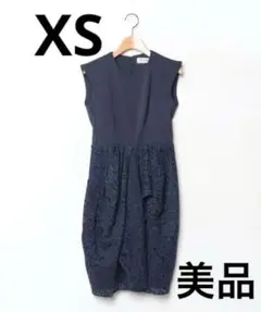 フリッカ ワンピース ペイズリー ドッキング ネイビー XS フォーマル 美品のサムネイル
