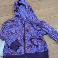 80cm 紫色 花柄パーカー