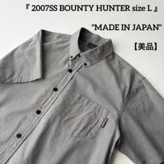 美品 初期 00s バウンティーハンター 千鳥柄 ボタンダウン 半袖 シャツ Lのサムネイル