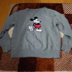 ミッキーマウス刺繍グレーセーター サイズ不明