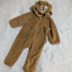 ディズニー公式　ダッフィー　着ぐるみ　ロンパース 90 もこもこ