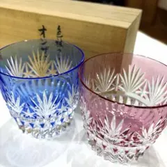 新品未使用品『HOYAクリスタル』オンザロックグラス2個セット　木箱