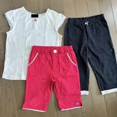 【HusHusH】120 女の子 トップス＆パンツ 3点セット ハッシュアッシュのサムネイル