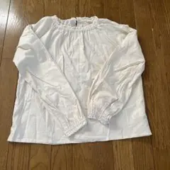 ehka sopoエヘカソポ　アイボリー フリルネック 長袖ブラウス　Fサイズ