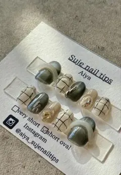 【46】現品※即購入歓迎♡最短即日発送‼︎Mサイズショートオーバルニュアンスネイル