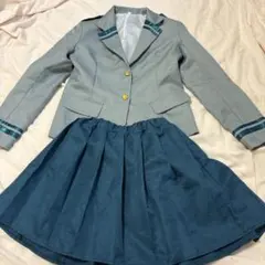 ヒロアカ 女子制服 コスプレ衣装 グレー ブレザー 青 スカート