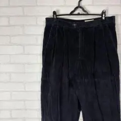 エディーバウアー オーバーサイズ コーデュロイパンツ 太畝 ネイビー 古着 B系