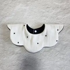 no.75 もくもくスタイ　ベビースタイ　スタイ　ハート　黒　ハンドメイド