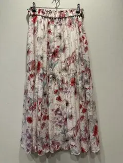 【美品】ANNA LUNA フラワープリント フレアスカート Mのサムネイル