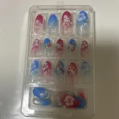 ネイルチップ グラデーション ピンク ブルー 花柄 23個セット