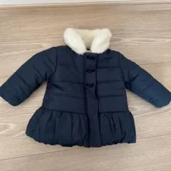 ネイビーファー付きダウンジャケット