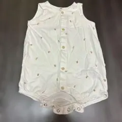 【H&M】オーガニックコットン フルーツ柄 ノースリーブ ロンパース
