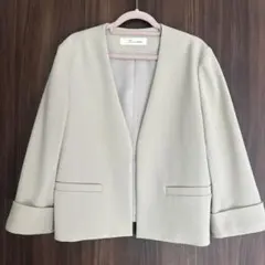 SNIDEL ノーカラージャケット ライトベージュ