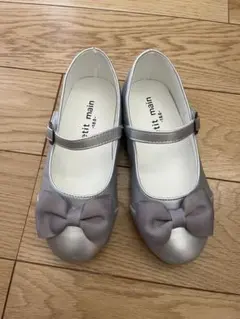 petit main シルバーリボンバレエシューズ