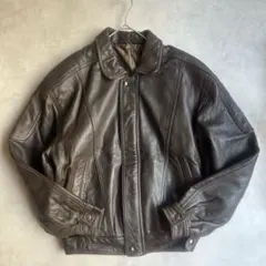 90s vintage レザージャケット 羊革 短丈 A-2型 XL ブラウン