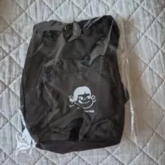 キャラクター ロゴ付き 黒 ナイロンバッグ