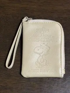 スヌーピー IDカード ポーチ ベージュ