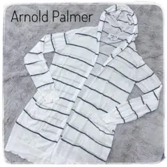 Arnold Palmer フード付きカーディガン ボーダー柄　傘　長袖　白のサムネイル
