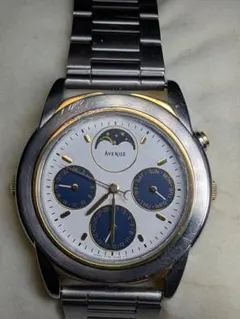 【稼働品】SEIKO AVENUE ムーンフェイズ トリプルカレンダ 社外ベルト 稼働品】SEIKO AVENUE ムーンフェイズ トリプルカレンダ 社外ベルト