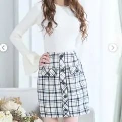 emiria wiz ネイビー チェック タイトスカート