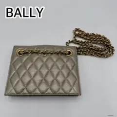 【BALLY】バリー ショルダーバッグ キルティング ベージュ 金属 チェーン