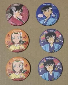 名探偵コナン トムス 缶バッジ 工藤新一 毛利蘭 世良真純 鈴木園子 新撰組