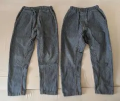 子供用　ジーンズ　デニム　ロング　パンツ　ストライプ　120　双子