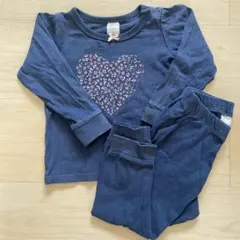 ベビーパジャマ ネイビー ハート柄 80cm