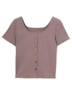 GRL グレイル トップス フロントボタンリブニットトップス