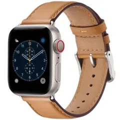 コンパチブルApplewatchバンド ライトブラウン42/44/45/45M