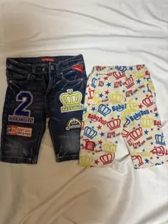 BABYDOLL デニム＆プリントパンツセット 95cm ２枚