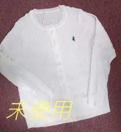 新品ポニー刺繍ホワイト ニットカーディガンユニクロGUZARA P0NYポロロゴ