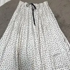ZARA ロングスカート　フレアスカート　ドット　春夏