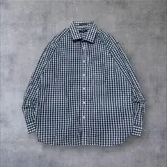 【US輸入】アメリカ古着メンズ長袖ギンガムチェック柄シャツアメカジ2XL
