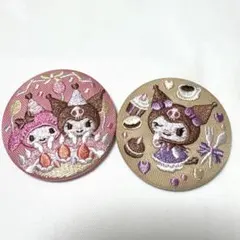 サンリオキャラクターズ刺繍缶バッジ クロミ マイメロ